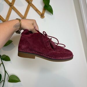 HUSH PUPPIES Red Suede CYRA CATELYN Ankle Booties